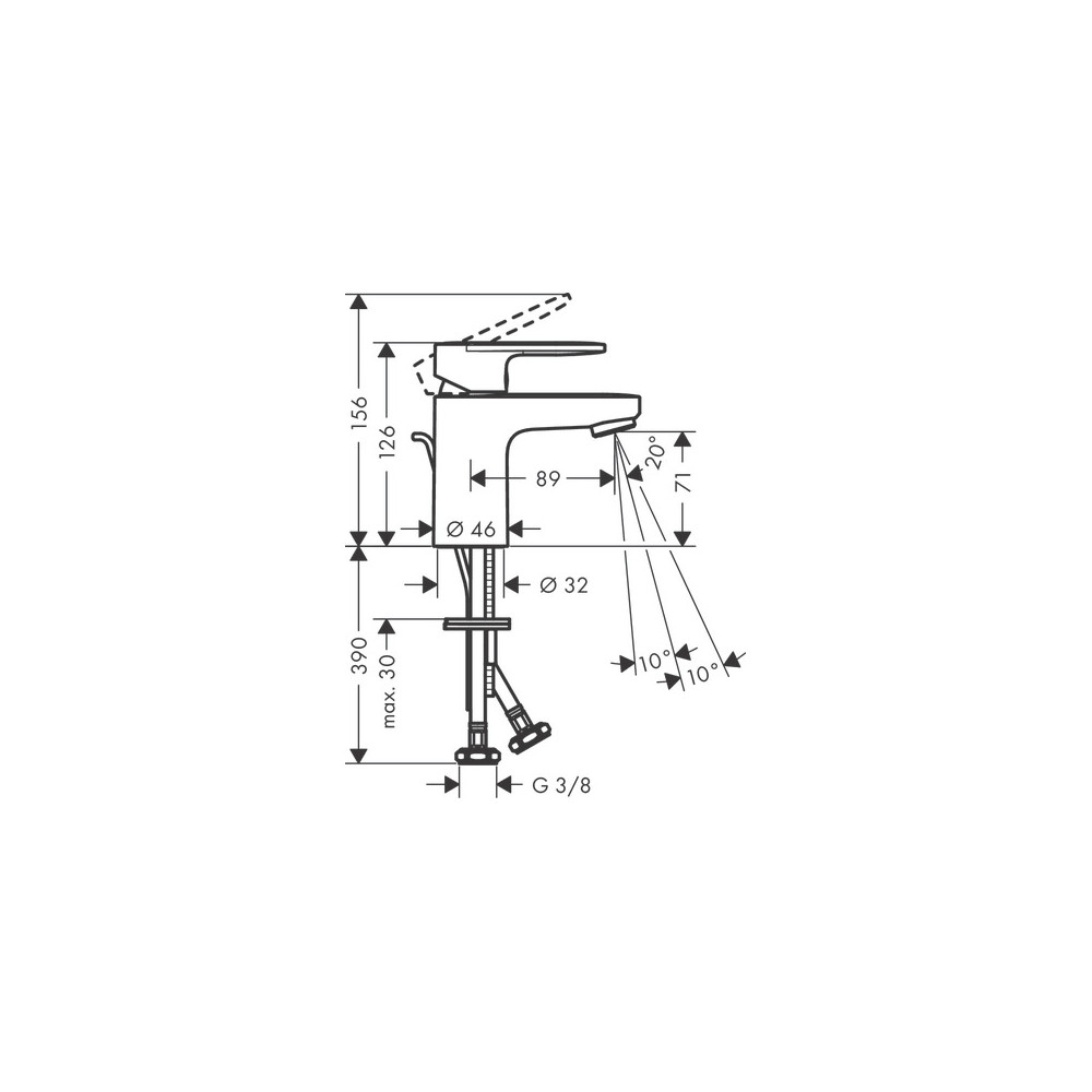Mitigeur de lavabo 70 CoolStart avec tirette et vidage synthétique chromé Hansgrohe Vernis Blend 71584000 |Batinea