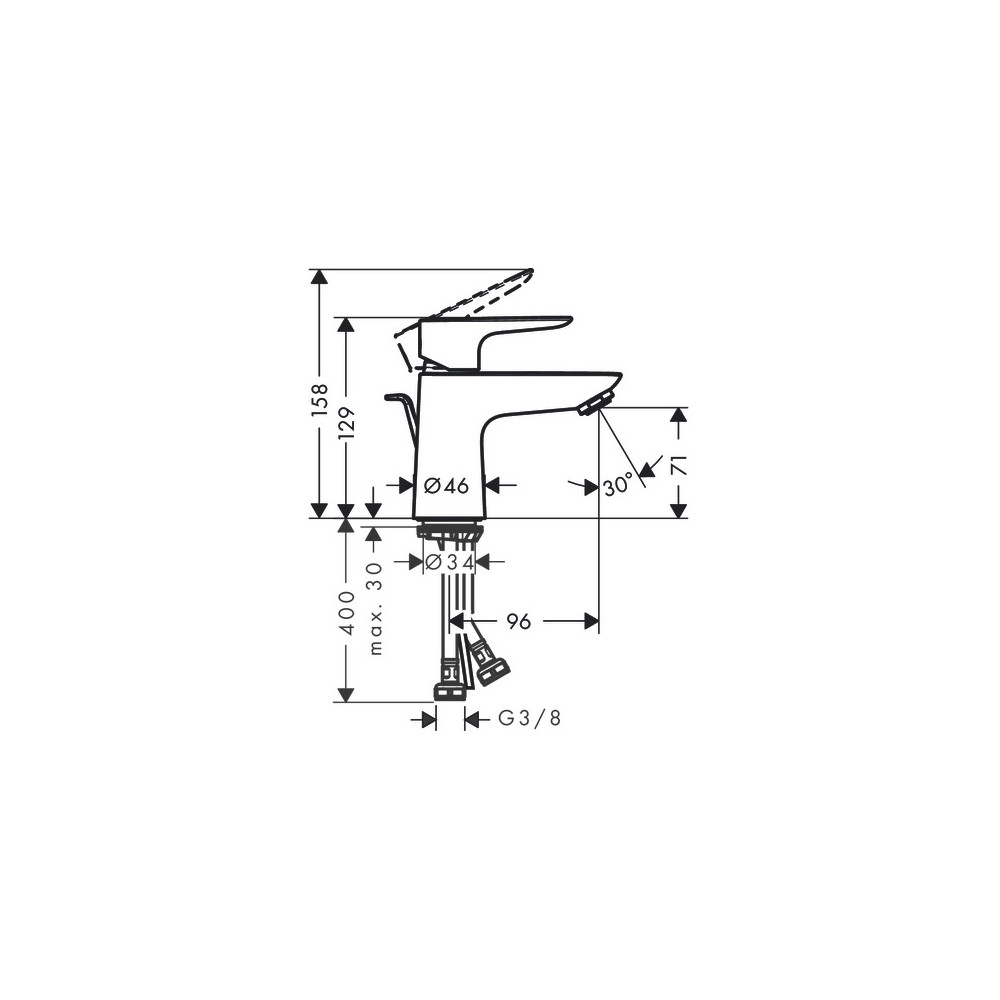 Mitigeur lavabo HANSGROHE économie d'eau chrome + nettoyant Briochin| Batinea