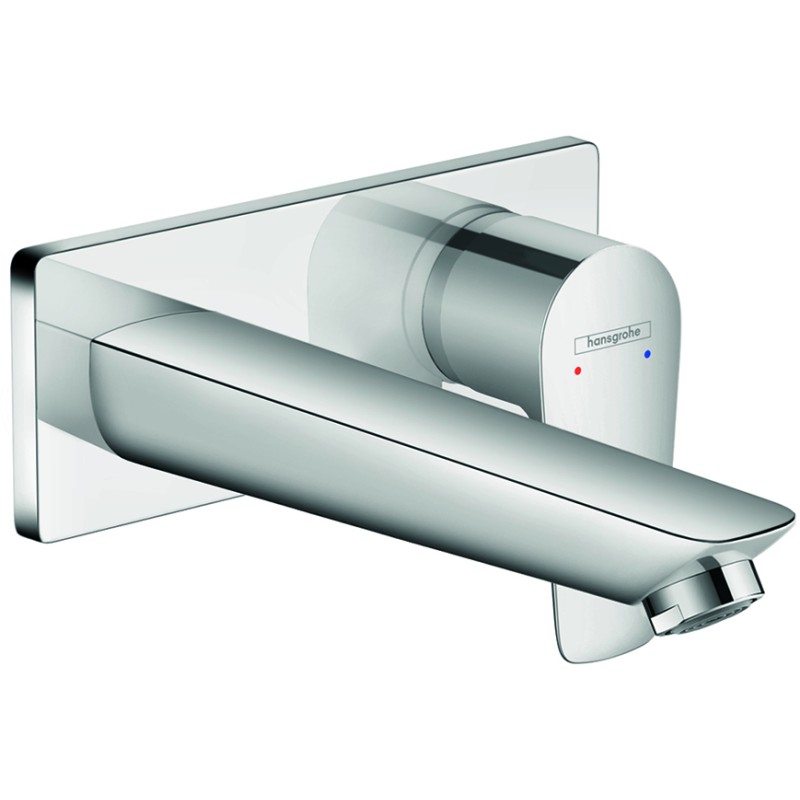 Mitigeur de lavabo encastré mural, bec 165mm, bonde à écoulement libre chromé Hansgrohe Talis E 71732000 |Batinea