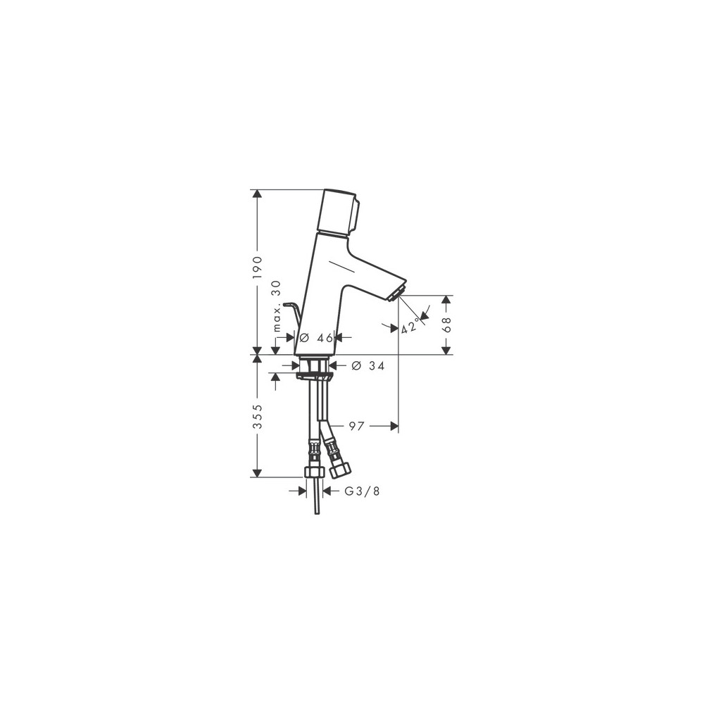 Mitigeur de lavabo 80, avec tirette et vidage chromé Hansgrohe Talis Select S 72040000 |Batinea