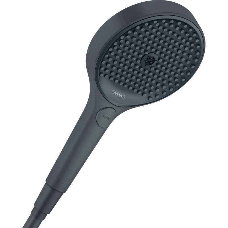 Douchette à main 130 3jet EcoSmart noir chromé Hansgrohe brossé Rainfinity 26865340 | Batinea