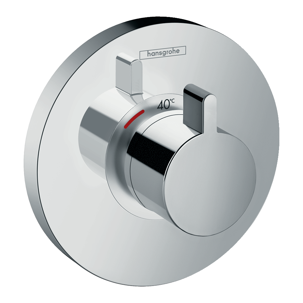 Facade pour mitigeur thermostatique encastré ShowerSelect S haut débit chromé Hansgrohe avec corps encastré Ibox 15741000_018001