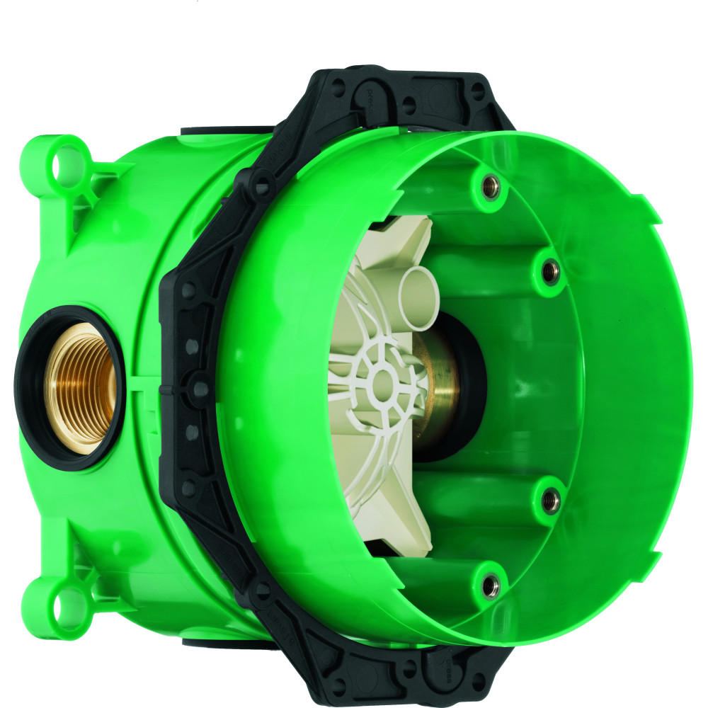 Facade pour mitigeur thermostatique encastré ShowerSelect S haut débit chromé Hansgrohe avec corps encastré Ibox 15741000_018001