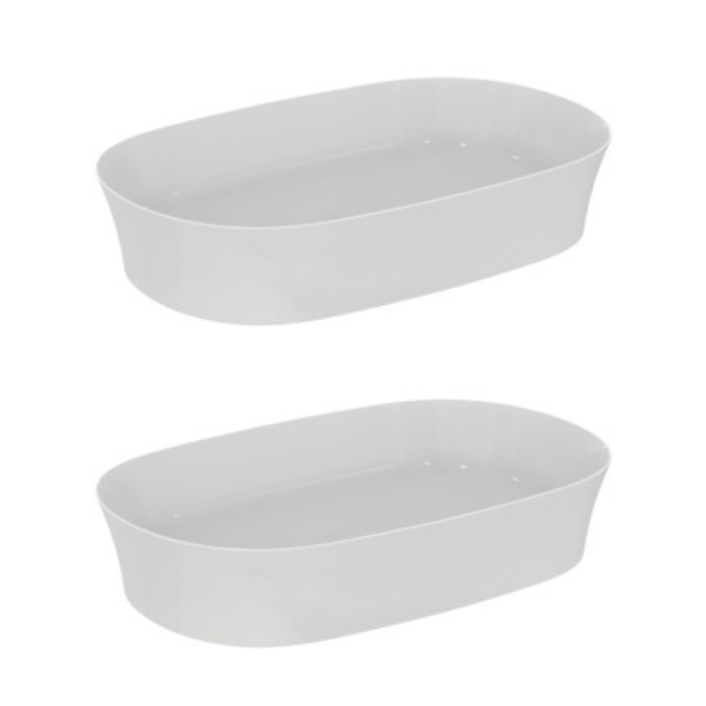 IDEAL STANDARD Lot de deux vasques ovales 60x38 cm Ipalyss sans bonde blanc E139601_E139601 | Batinea