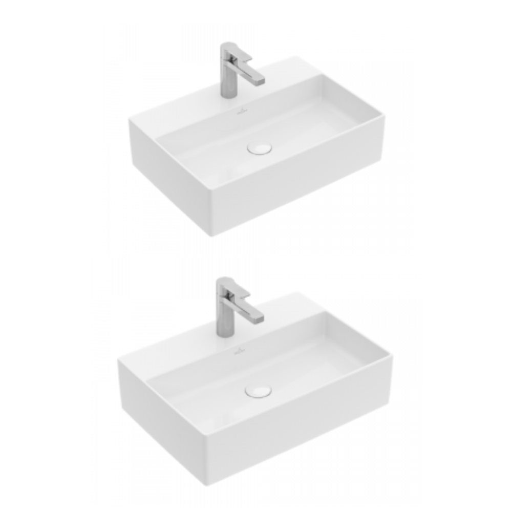 IDEAL STANDARD Lot de deux vasques à  poser 50x42 cm Stone White CeramicPlus VILLEROY ET BOCH Memento 2.0 4A0750RW_4A0750RW | Ba