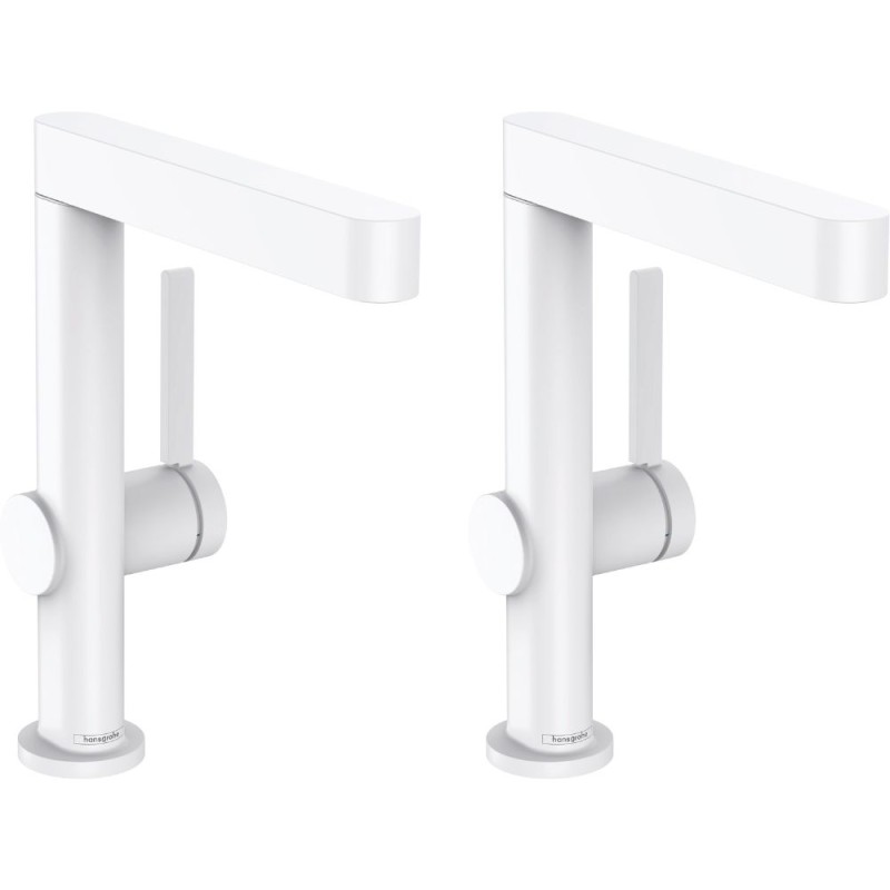 Lot de deux mitigeurs lavabo 230, bonde Push-Open blanc mat Finoris HANSGROHE 76060700_76060700 | Batinea