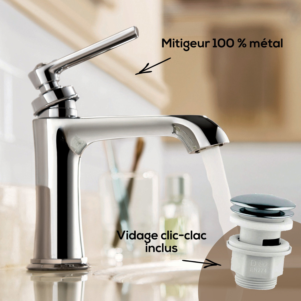 Robinet lavabo retro Paini Lady's 100 Chromé 909CR100_909CR100 | Batinea