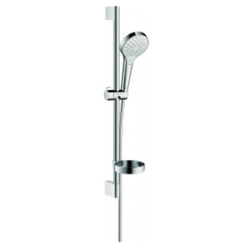 Set de douche Vario avec barre Unica'Croma 65 cm et porte-savon blanc/chromé Hansgrohe Croma Select S 26566400 |Batinea
