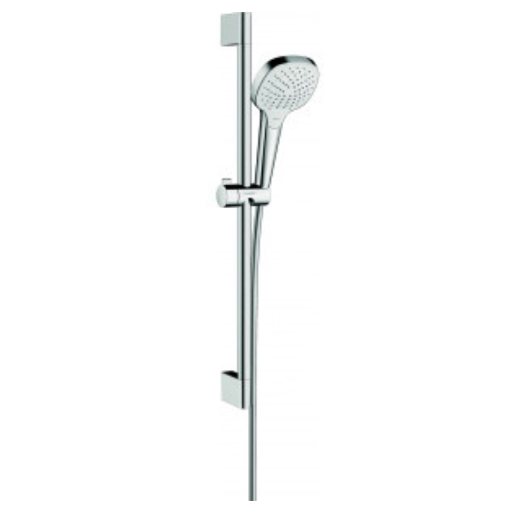 Set de douche Unica'Croma de douche Vario EcoSmart 9 l/min avec barre Unica'Croma 65 cm blanc/chromé Hansgrohe Croma Select E 26