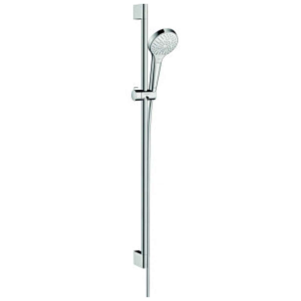 Set de douche Multi EcoSmart 9 l/min avec barre Unica'Croma 90 cm blanc/chromé Hansgrohe Croma Select S 26571400 |Batinea