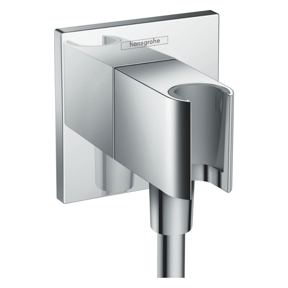 Douche de tête + Facade Mtg encastré 2 fx + cp encast universel Ibox + Douchette 3 jets  + Flexible de douche + Coude de raccord