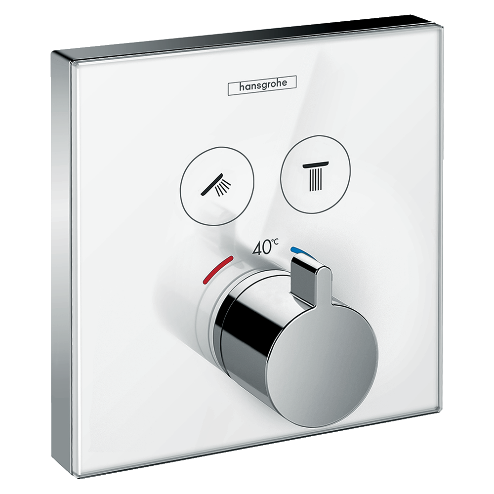 Douche de tête + Facade Mtg encastré 2 fx + cp encast universel Ibox + Douchette 3 jets  + Flexible de douche + Coude de raccord