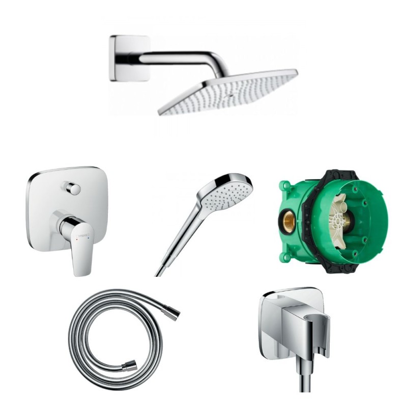 27370000_71745000_01800180_26814400_28272000_26485000 Lot douche de tête HANSGROHE Raindance E 240 avec bras de douche, avec f