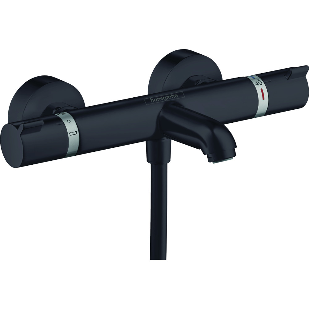 Mitigeur thermostatique bain/douche noir mat Hansgrohe Comfort 13114670 | Batinea