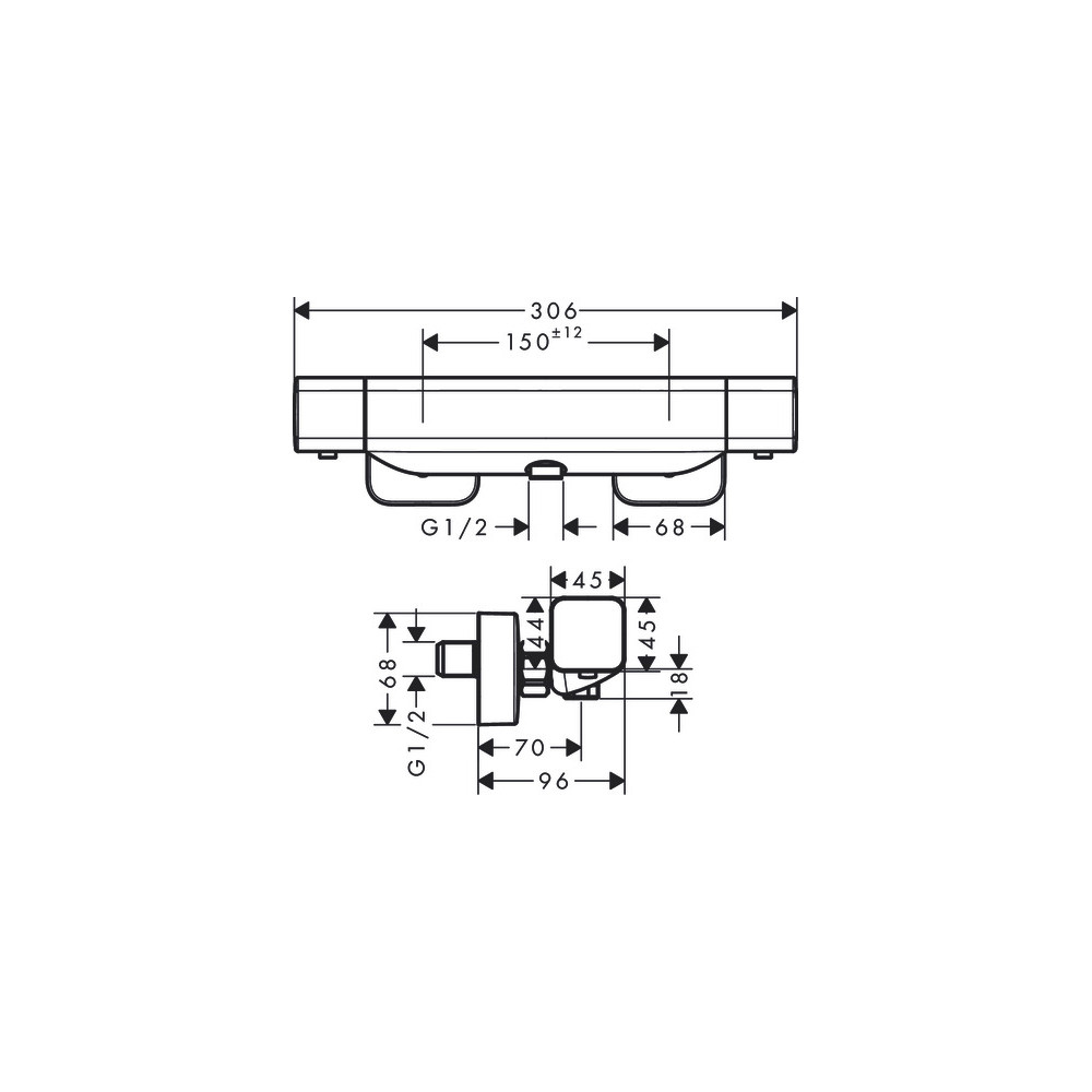 Mitigeur thermostatique douche chromé Hansgrohe 15773000 | Batinea