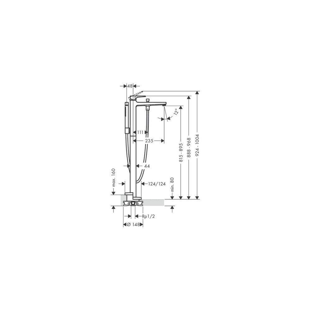 Robinet baignoire îlot HANSGROHE Metropol | Batinea