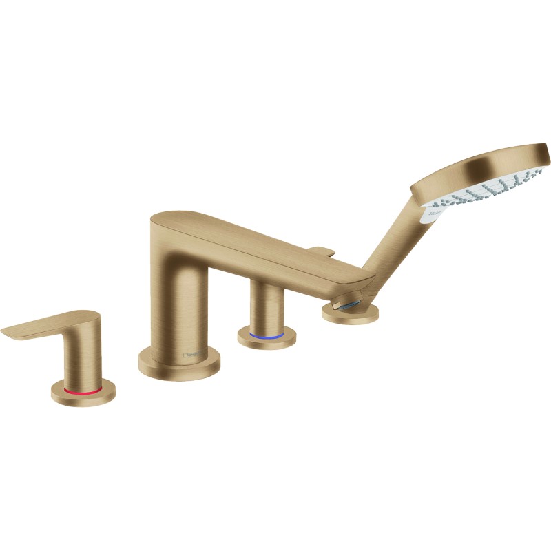 Set de finition Mélangeur 4 trous pour montage sur bord de baignoire bronze brossé Hansgrohe 71748140 | Batinea