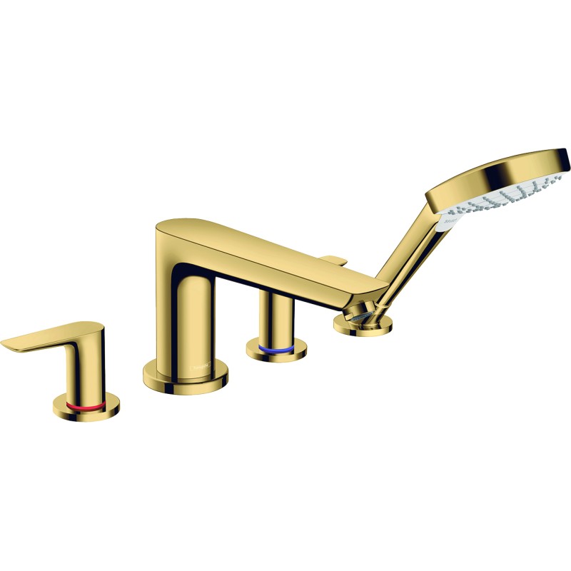 Set de finition Mélangeur 4 trous pour montage sur bord de baignoire aspect doré poli Hansgrohe 71748990 | Batinea