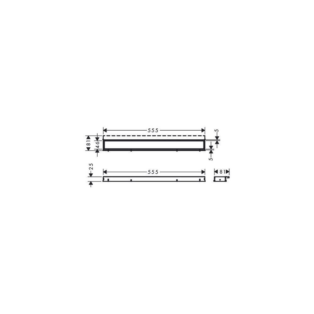 Caniveau de douche HANSGROHE linéaire 60 cm avec cadre réglable en hauteur noir 56036610 | Batinea