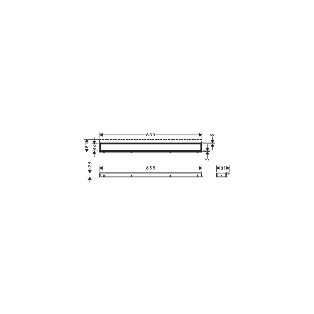 Caniveau de douche HANSGROHE linéaire 70 cm avec cadre réglable en hauteur acier inox 56037800 | Batinea