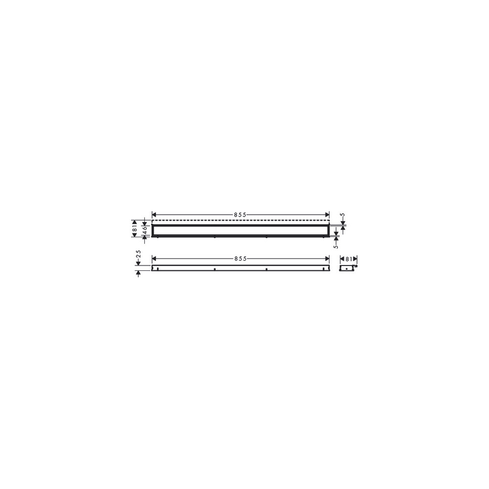 Caniveau de douche HANSGROHE linéaire 90 cm avec cadre réglable en hauteur noir mat 56040670 | Batinea