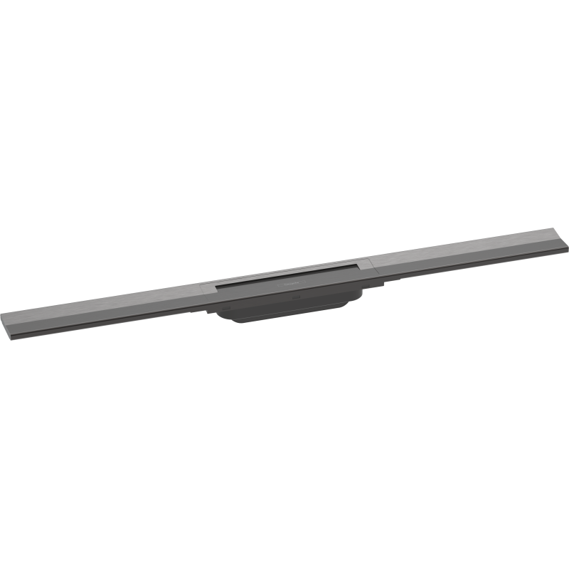 Caniveau de douche HANSGROHE linéaire 80 cm découpable pour montage libre noir chromé brossé 56044340 | Batinea