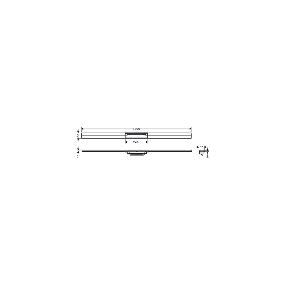 Caniveau de douche HANSGROHE linéaire 120 cm découpable pour montage libre noir mat 56047670 | Batinea