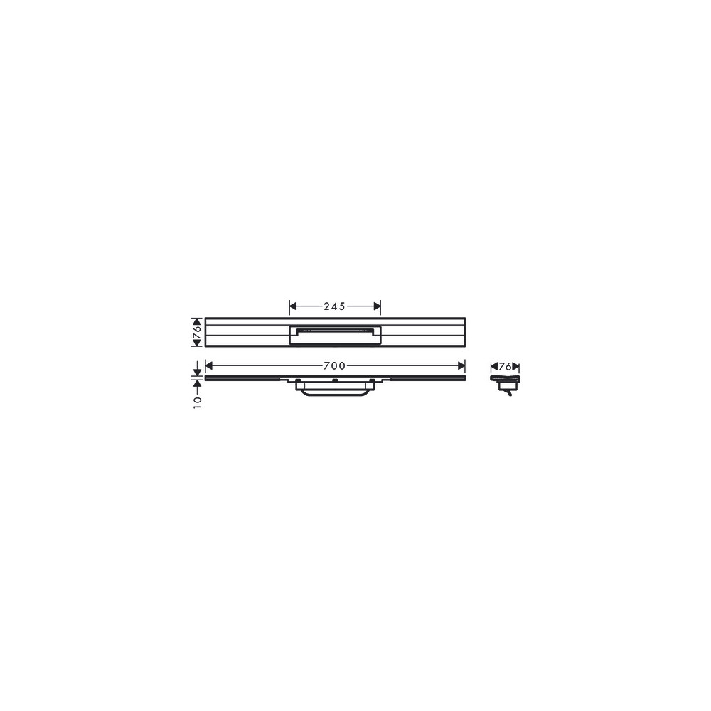 Caniveau de douche HANSGROHE linéaire 70 cm à découper pour montage mural bronze brossé 56050140 | Batinea