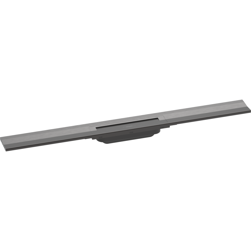 Caniveau de douche HANSGROHE linéaire 80 cm à découper pour montage mural noir chromé brossé 56051340 | Batinea