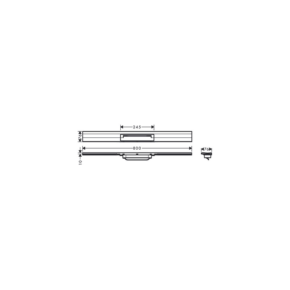 Caniveau de douche HANSGROHE linéaire 80 cm à découper pour montage mural noir mat 56051670 | Batinea