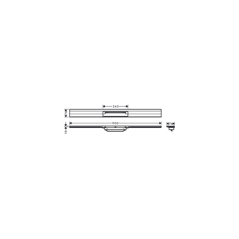 Caniveau de douche HANSGROHE linéaire 90 cm à découper pour montage mural chromé 56052000 | Batinea