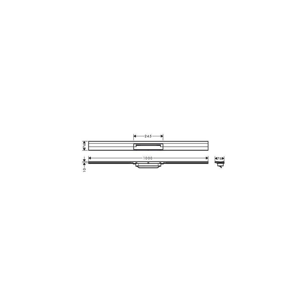 Caniveau de douche HANSGROHE linéaire 100 cm à découper pour montage mural noir chromé brossé 56053340 | Batinea