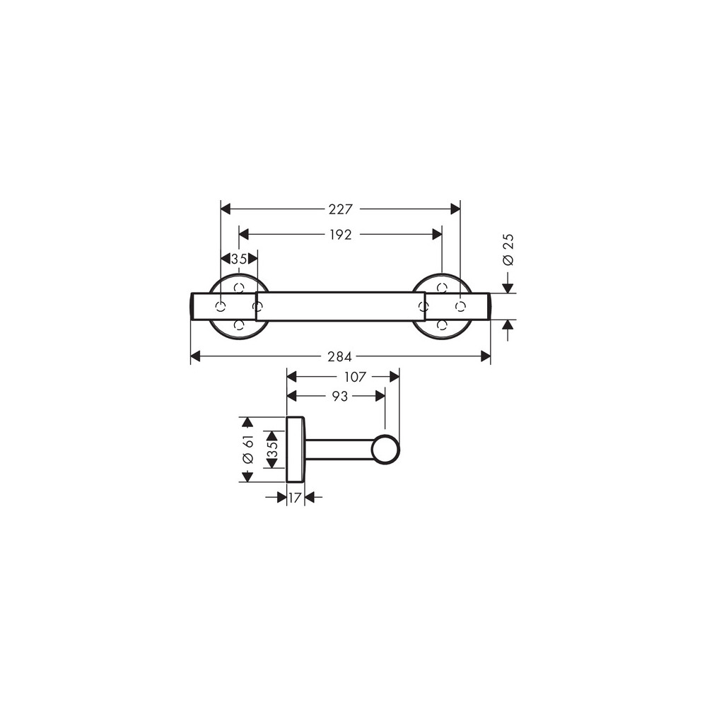 Repose-pied HANSGROHE Comfort chromé 26329000 | Batinea