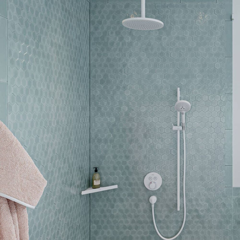 Tablette d'angle HANSGROHE AddStoris blanc mat ambiance