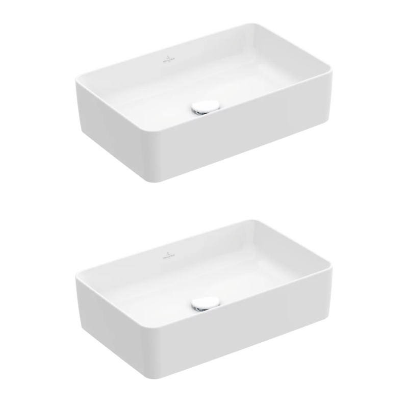 Lot de deux vasques à poser rectangles VILLEROY ET BOCH Collaro