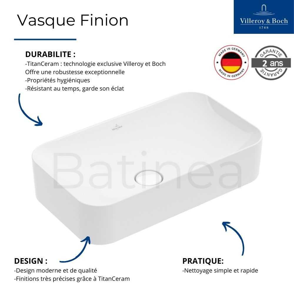 Vasque à poser salle de bain Villeroy et Boch Finion