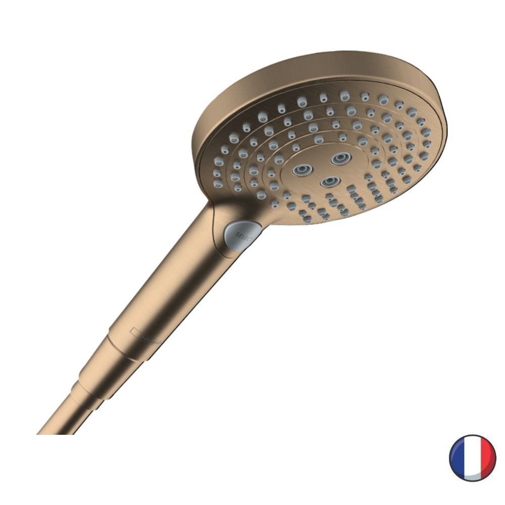 Douchette 3 jets HANSGROHE Raindance Select S 120 PowderRain bronze brossé | Batinea