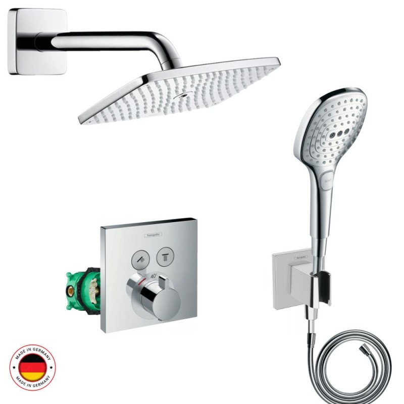 Mitigeur douche encastrable thermostatique HANSGROHE + Douche de tête Raidance E