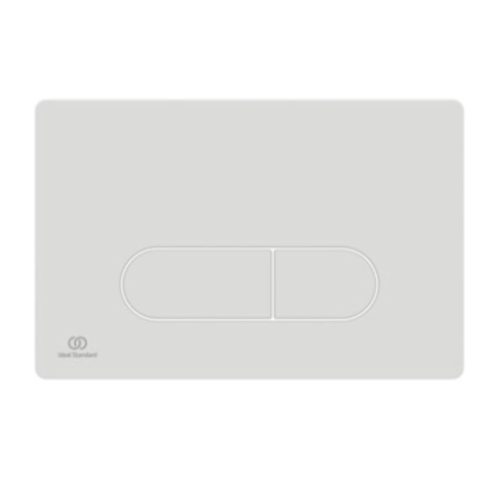 Plaque de commande carrée Ideal Standard Oleas , double flux, mécanique Blanche