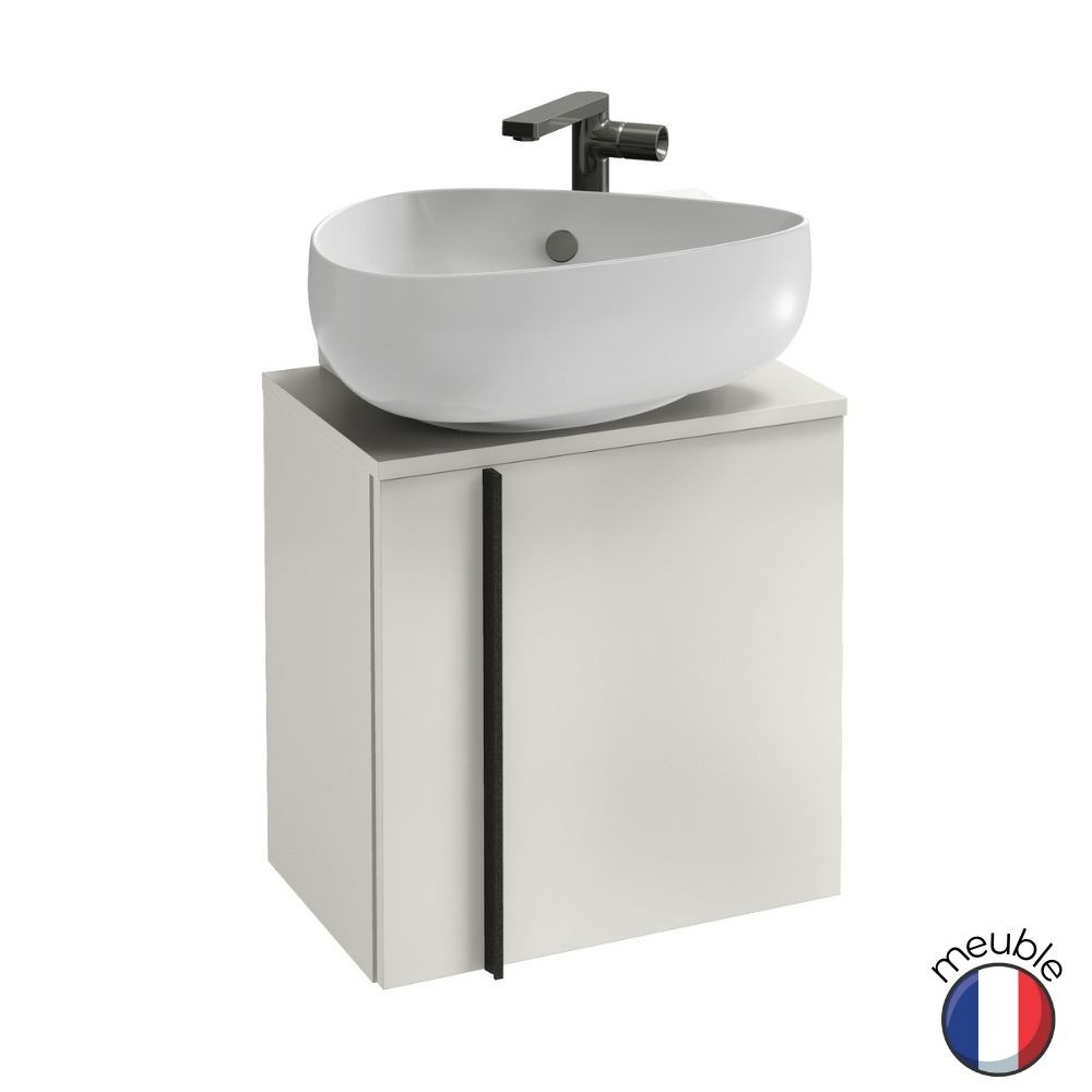Ensemble meuble et lave-mains Jacob Delafon Nouvelle Vague 1 porte ouverture à gauche Blanc 