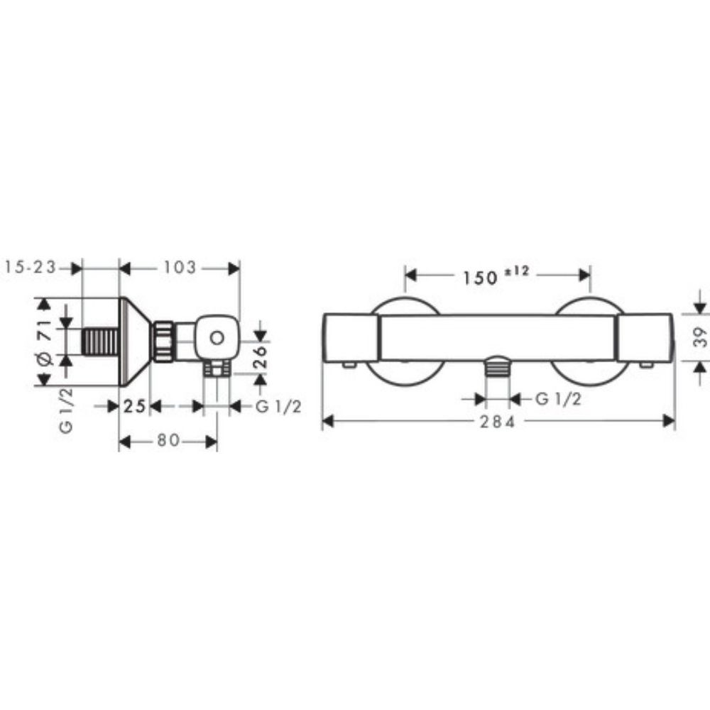 dimensions mitigeur hansgrohe