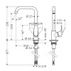 Mitigeur cuisine HANSGROHE Focus M41 260 aspect acier inox schéma technique