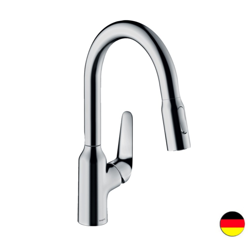 Mitigeur cuisine HANSGROHE Focus M42 180 avec douchette extractible 2 jets chromé