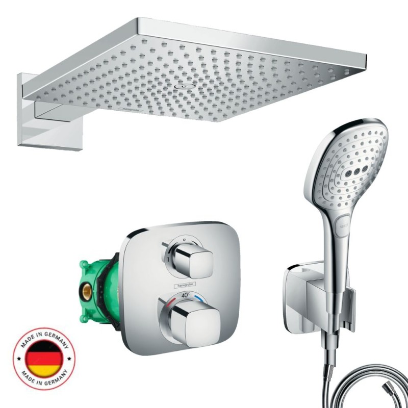 Mitigeur douche encastrable thermostatique HANSGROHE + Douche de tête Raindance E 300 + accessoires
