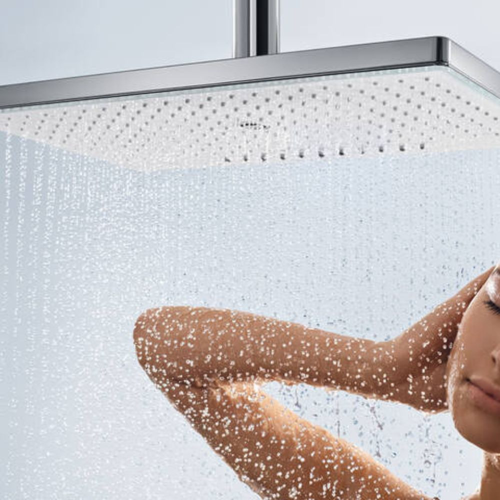 Corps encastré hansgrohe + Facade + Douche de tête + Coude de raccordement  