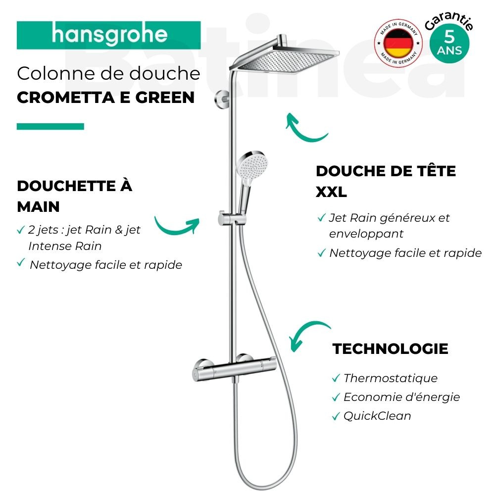 Colonne douche thermostatique HANSGROHE Crometta E 