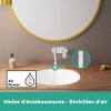 Mitigeur de lavabo encastré mural, bec 207 mm, bonde à écoulement libre noir mat  