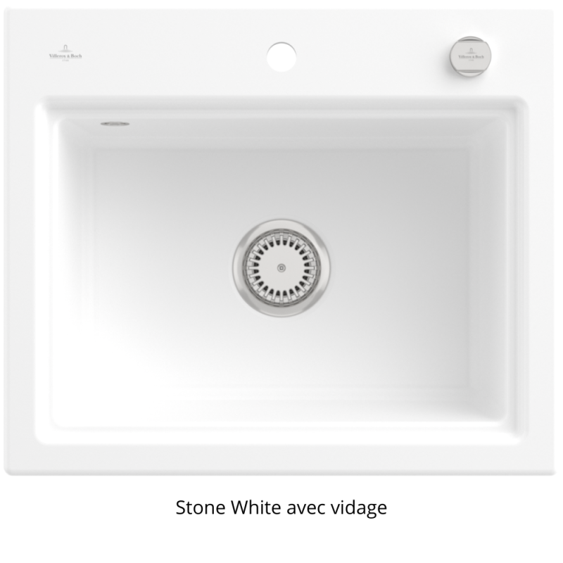 Evier VILLEROY ET BOCH Subway Style 60 S Stone CeramicPlus finition aluminum brossé 336602RW | Batinea