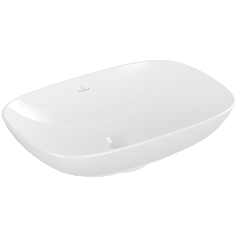 Vasque 62 x 42 rectangle à poser VILLEROY ET BOCH Loop & Friends non meulé blanche avec trop plein 4A500001 | Batinea