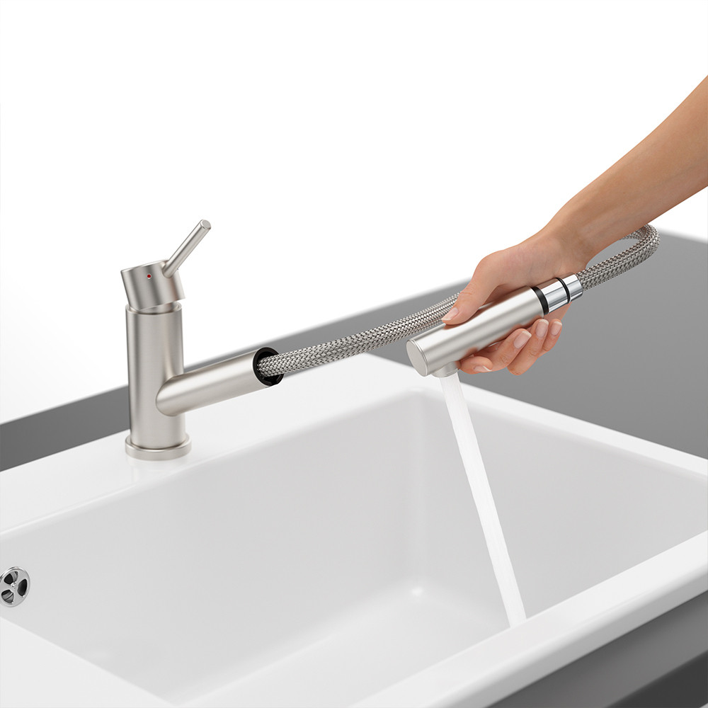 Douchette extractible Robinet cuisine VILLEROY ET BOCH Como Shower acier massif